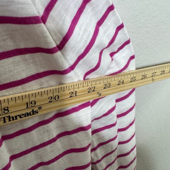 Chico’s Women’s 2 (Large 12-14) Striped Cardigan Tank Set Pink White Modal Blend - Picture 6 of 9